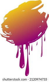 tropfende Farbe auf pinselbewölkte Farbe Vektorgrafik