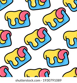 Dripping Paint  can seamless print pattern for textile. Great for summer vintage fabric, scrapbooking, wallpaper, gift wrap. repeat pattern background design