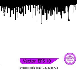 Dripping paint drips background. Excellent drips illustration. Collection of dripping paints.	