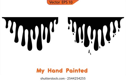 Dripping paint drips background. Excellent drips illustration. Collection of dripping paints. 