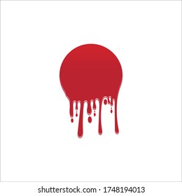 Dripping paint icon logo. Current liquid. Paint flows. Melted circle logo. Current paint  stains. Current inks.