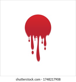 Dripping paint icon logo. Current liquid. Paint flows. Melted circle logo. Current paint  stains. Current inks.