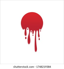 Dripping paint icon logo. Current liquid. Paint flows. Melted circle logo. Current paint  stains. Current inks.