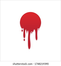 Dripping paint icon logo. Current liquid. Paint flows. Melted circle logo. Current paint  stains. Current inks.