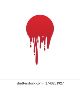 Dripping paint icon logo. Current liquid. Paint flows. Melted circle logo. Current paint  stains. Current inks.