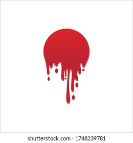 Dripping paint icon logo. Current liquid. Paint flows. Melted circle logo. Current paint  stains. Current inks.
