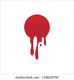 Dripping paint icon logo. Current liquid. Paint flows. Melted circle logo. Current paint  stains. Current inks.