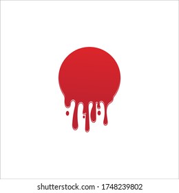 Dripping paint icon logo. Current liquid. Paint flows. Melted circle logo. Current paint  stains. Current inks.