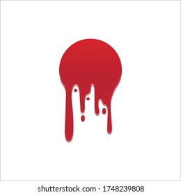 Dripping paint icon logo. Current liquid. Paint flows. Melted circle logo. Current paint  stains. Current inks.