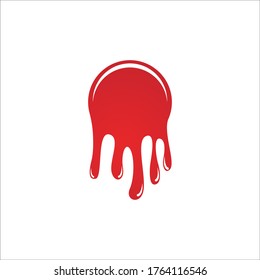Logo del icono de dibujo. Líquido actual. Flujos de pintura. Logo del círculo fundido. Manchas de pintura actuales. Enlaces actuales