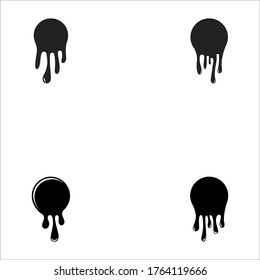Logo del icono de dibujo. Líquido actual. Flujos de pintura. Logo del círculo fundido. Manchas de pintura actuales. Enlaces actuales