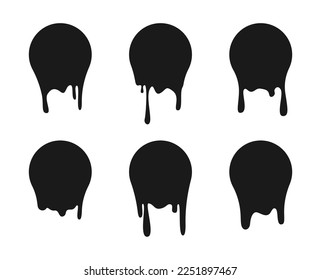 Pintura de goteo o líquido. Gotas de pintura líquida. Pintura flotante, manchas. Pintura de fusión negra. Para usar en cualquier color y para cualquier diseño. Vector