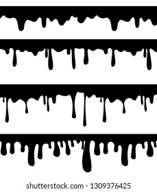 Dripping paint or liquid. A set of different options dripping. For use in any color and for any design.