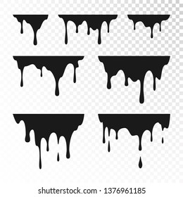 Dripping Paint Set Liquid Drips Black Stock Vector (Royalty Free ...