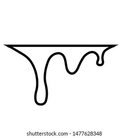 Dripping Paint Set. Liquid Drips. Drips line icon, logo isolated on white background