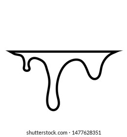 Dripping Paint Set. Liquid Drips. Drips line icon, logo isolated on white background