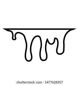 Dripping Paint Set. Liquid Drips. Drips line icon, logo isolated on white background