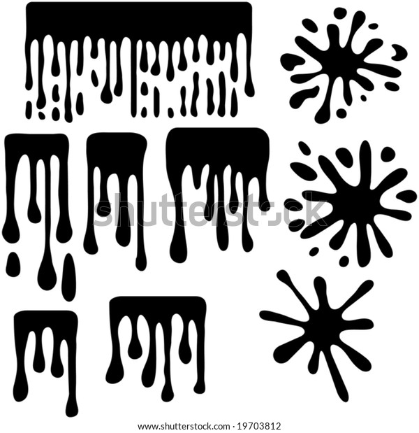 Dripping Paint Silhouettes Vector Stock Vector (Royalty Free) 19703812