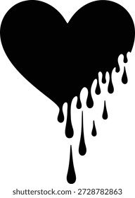 Dripping Paint Style Heart Shape Graphic - voll anpassbares Design