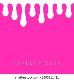 Dripping paint template for your design, paint drip white vector illustration