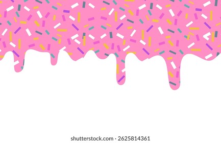 Esmalte vetor sem emenda de rosca gotejando. Fundo com esmalte rosado donut. 