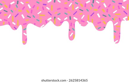 Esmalte vetor sem emenda de rosca gotejando. Fundo com esmalte rosado donut. 