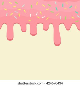 Dripping pink glaze.