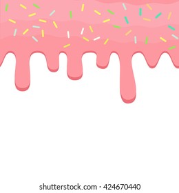Dripping Pink Glaze Abstract Background Donut Stock Illustration 1185514393