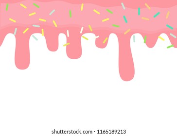 Dripping pink glaze. Abstract background with donut dripping glaze