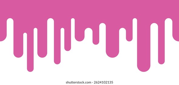 Gotejamento de goma rosa. Gotejamento de cima em um fundo branco. Padrão de goma rosa. Estilo plano