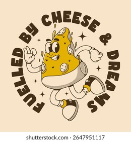 A dripping pizza slice full of energy and positivity