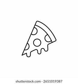 dripping pizza slice icon sign vector