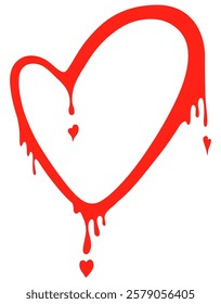 Dripping red heart vector illustration