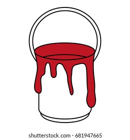 dripping red paint can icon image