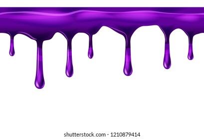 Dripping seamless red, dripps, liquid drop and splash, blood repeatable isolated on white, vector and illustration.