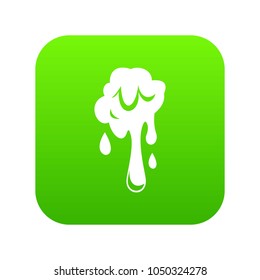 Dripping slime icon digital green for any design isolated on white vector illustration
