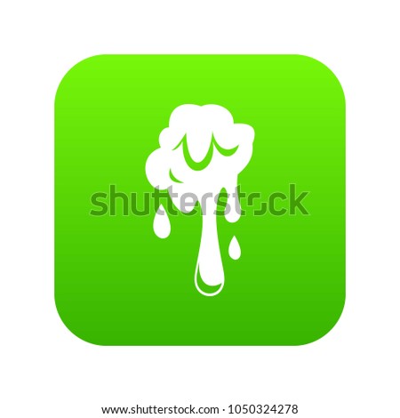 Dripping slime icon digital green for any design isolated on white vector illustration
