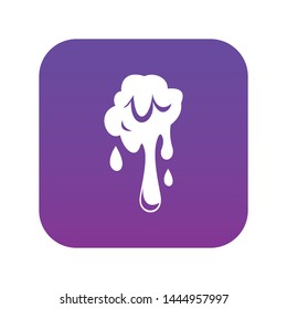 Dripping slime icon digital purple for any design isolated on white vector illustration