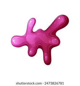 Dripping slime, splash cartoon element. Colorful spot ink shape. Jelly mucus smudges isolated on white background. Vector illustration