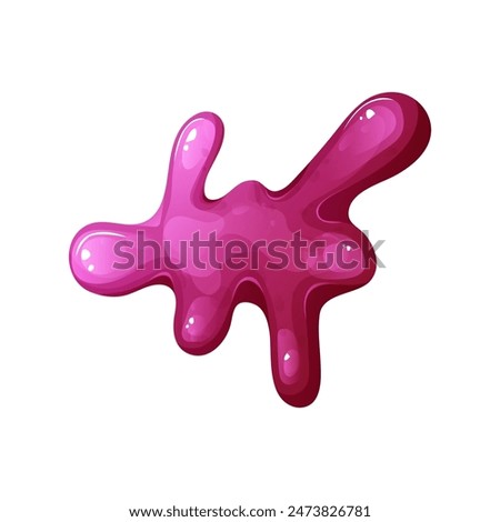 Dripping slime, splash cartoon element. Colorful spot ink shape. Jelly mucus smudges isolated on white background. Vector illustration