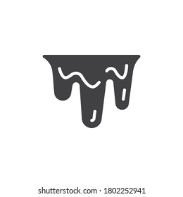 Dripping Slime Vector Icon. Filled Flat Sign For Mobile Concept And Web Design. Halloween Slime Glyph Icon. Symbol, Logo Illustration. Vector Graphics