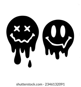 dripping smiley silhouette in black