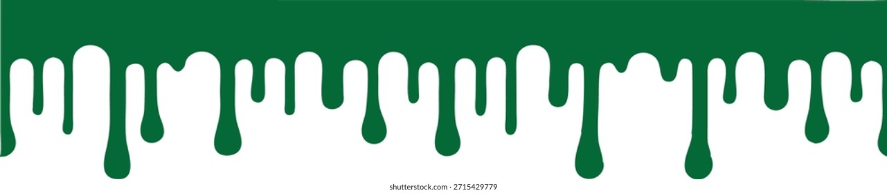 Goteo salpicadura y dribble pinceladas con manchas y fugas, sucios iconos de pincel de fluido. iconos diseñados con líneas verdes simples sobre un fondo blanco.