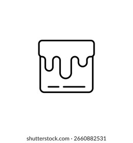 Ícone De Contorno De Contêiner Quadrado Com Design Linear Minimalista