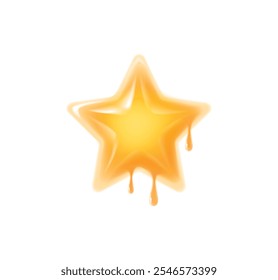 Estrela pingando. Sangria negra brilhante estrela forma com gotas de sangue.