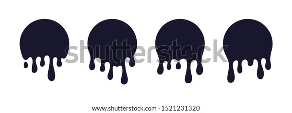 Dripping Stickers Circle Labels Round Liquid Stock Vector (Royalty Free ...