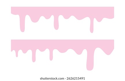 dripping strawberry texture background set. pink liquid melt. Bakery background. Banner seamless pattern.