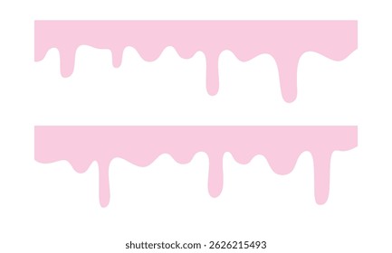 Goteo textura de fresa conjunto de fondo. derretimiento líquido rosa. Fondo de panadería. Patrón sin fisuras de Anuncio.