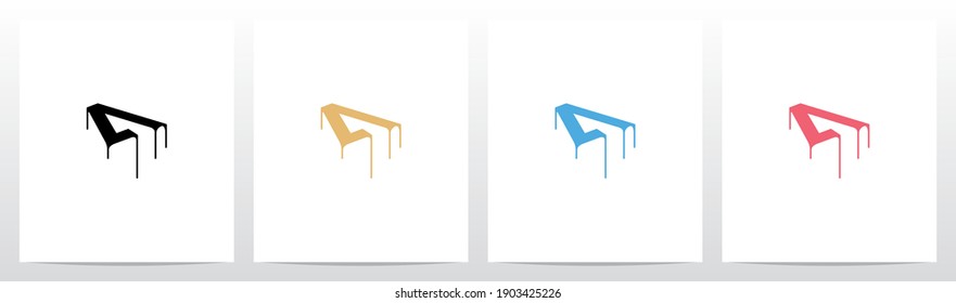 Diseño del logotipo de superficie de goteo en letra 