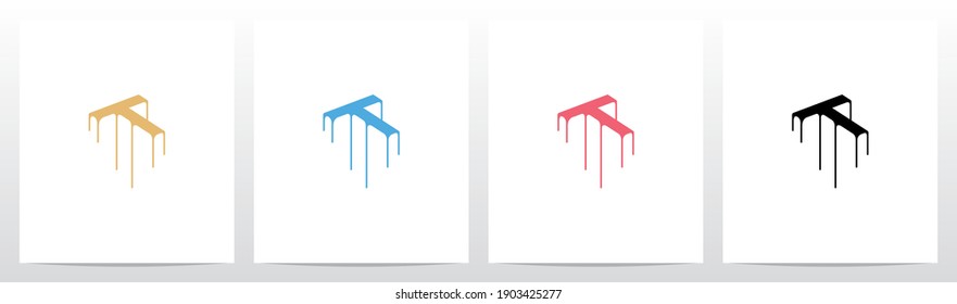 Superficie de goteo en la letra Diseño de logotipo T